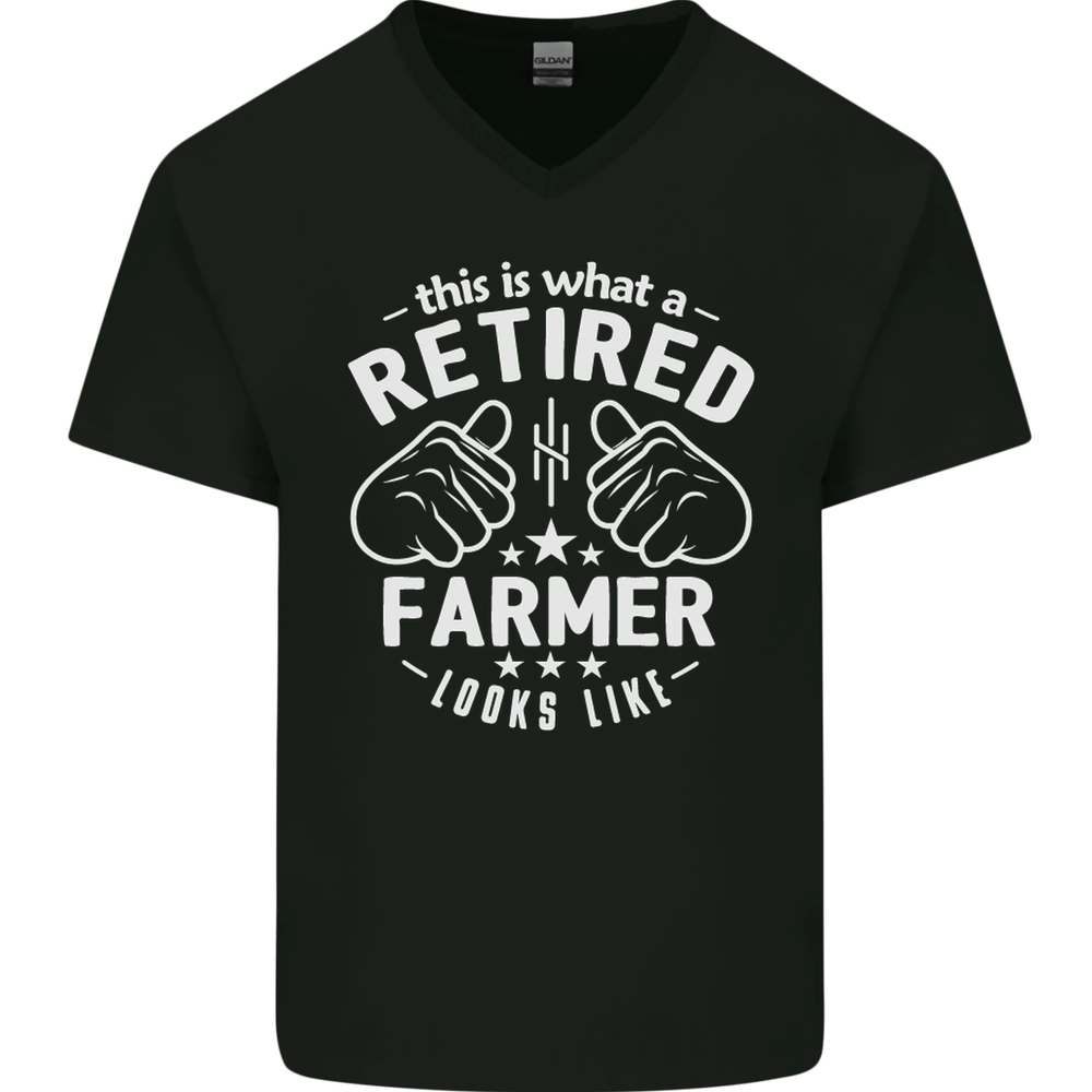 This Is What a Retired Farmer Looks Like Mens V-Neck Cotton T-Shirt