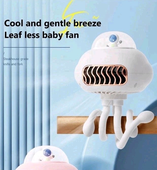 Portable Fan with Jellyfish Design 3-Speed Modes with Bendable Tripod Stroller