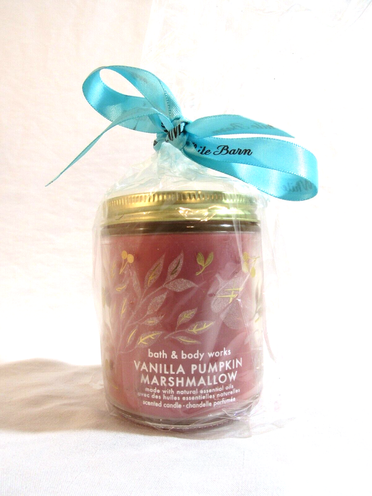 Bath & Body Works Vanilla Pumpkin Marshmallow 7oz Single Wick Candle