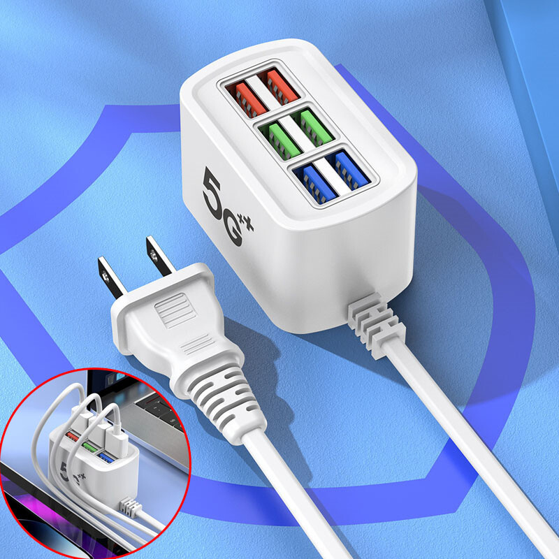 6-Port USB Wall Charger Fast Desktop Power Hub