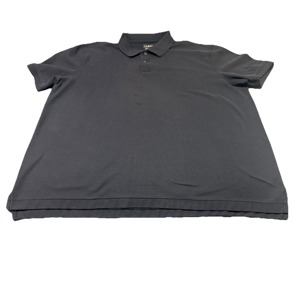 L.L. Bean Black  Mens size XXL TALL Polo Shirt Traditional Fit 100% Cotton