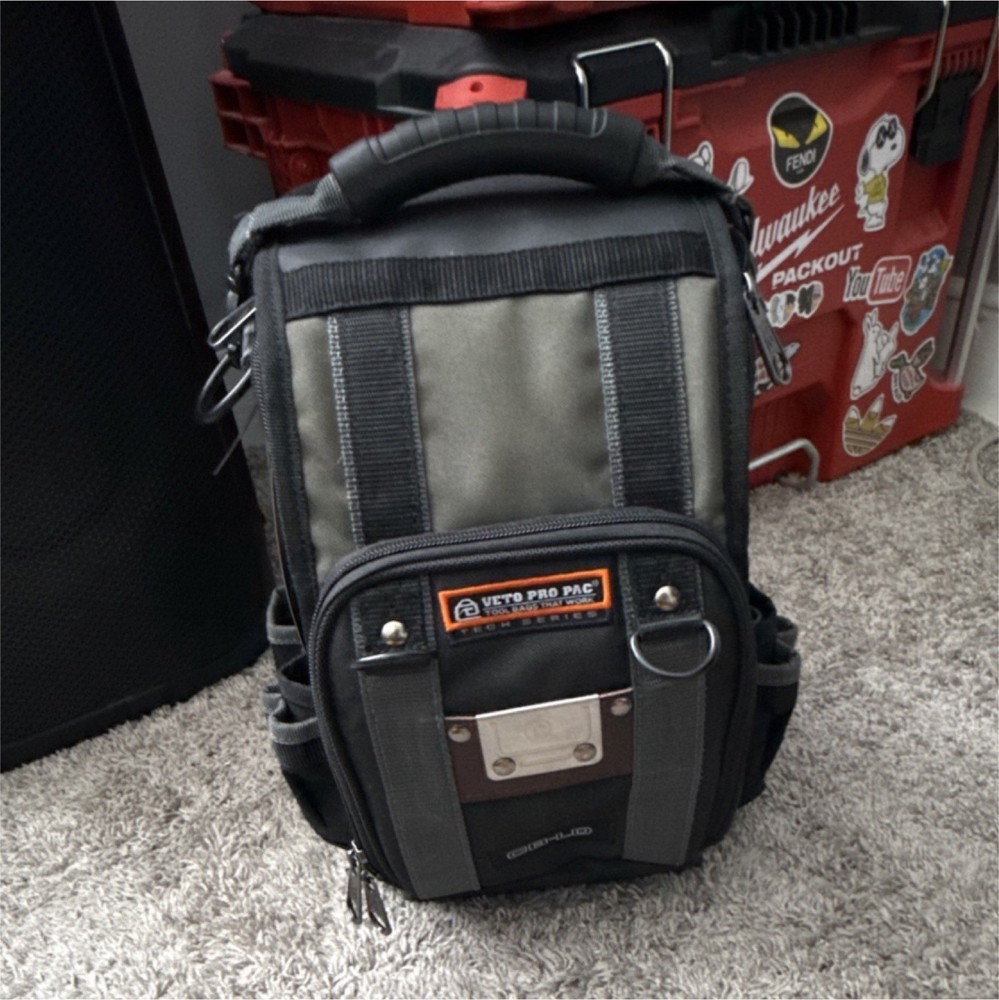 2026 VETO PRO PAC Tech Pac CB-LD Tool Bag Black/Gray Multiple Compartments