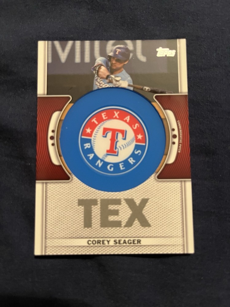 2023 Topps Series 1 Corey Seager Commemorative Team Logo Patch Relic Card
