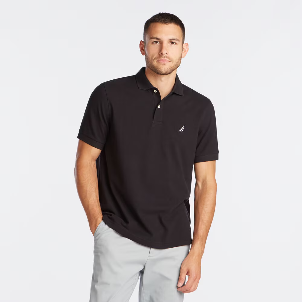 NAUTICA Classic Fit Polo Shirt True Black Anchor XL NEW