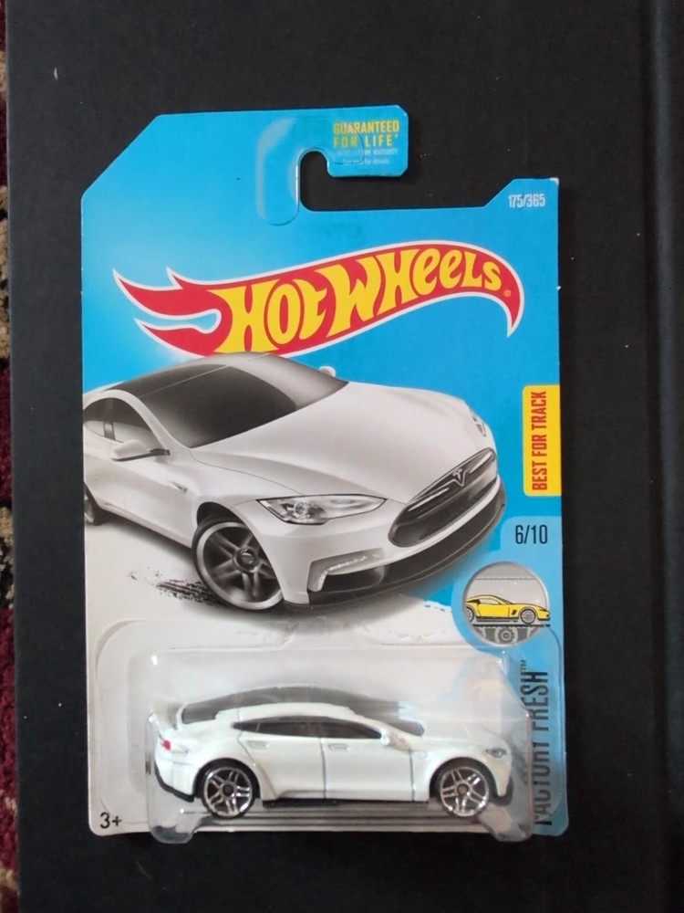 Tesla Model S Hot Wheels White Factory Fresh 6/10 175/365