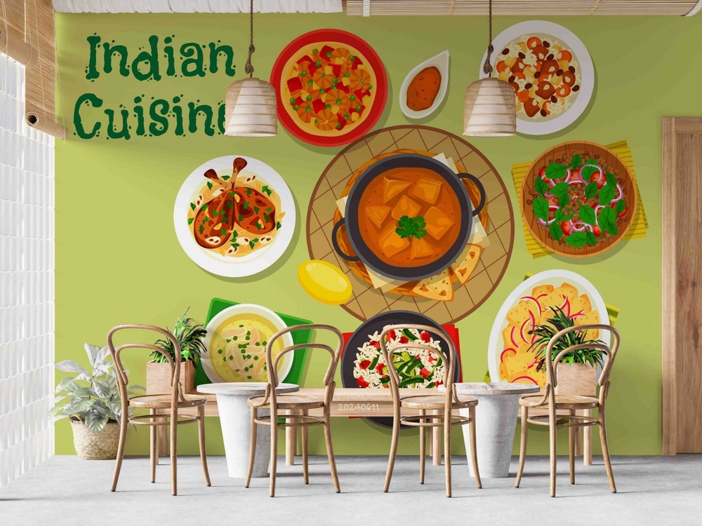 3D Indian Food Illustration Wall Murals Wallpaper Murals Wall Sticker 5
