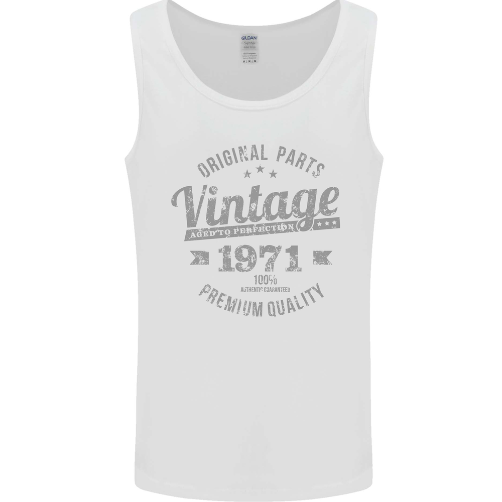 Vintage Year 54th Birthday 1971 Mens Vest Tank Top White