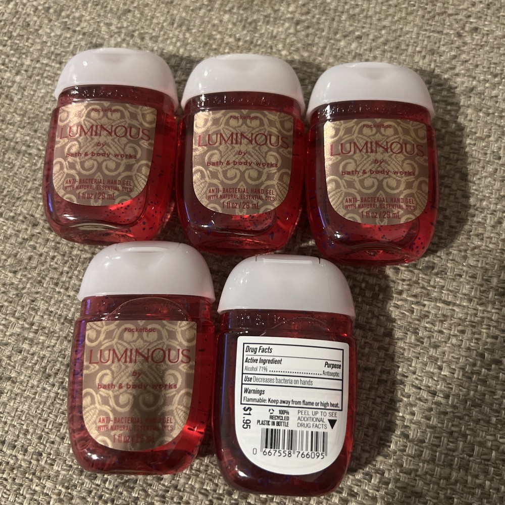 ALL NEW 5-Pack LUMINOUS PocketBac Sanitizers 1 oz Bath & Body Works