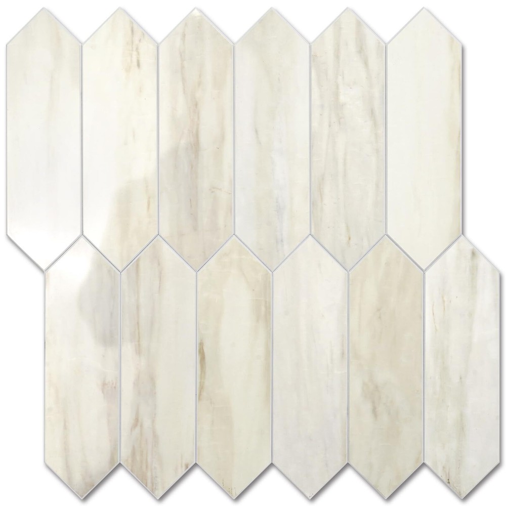 Glossy Wood Grain Backsplash Tile Peel and Stick, 12.8 x 12.8 Inch 10 Sheets ...