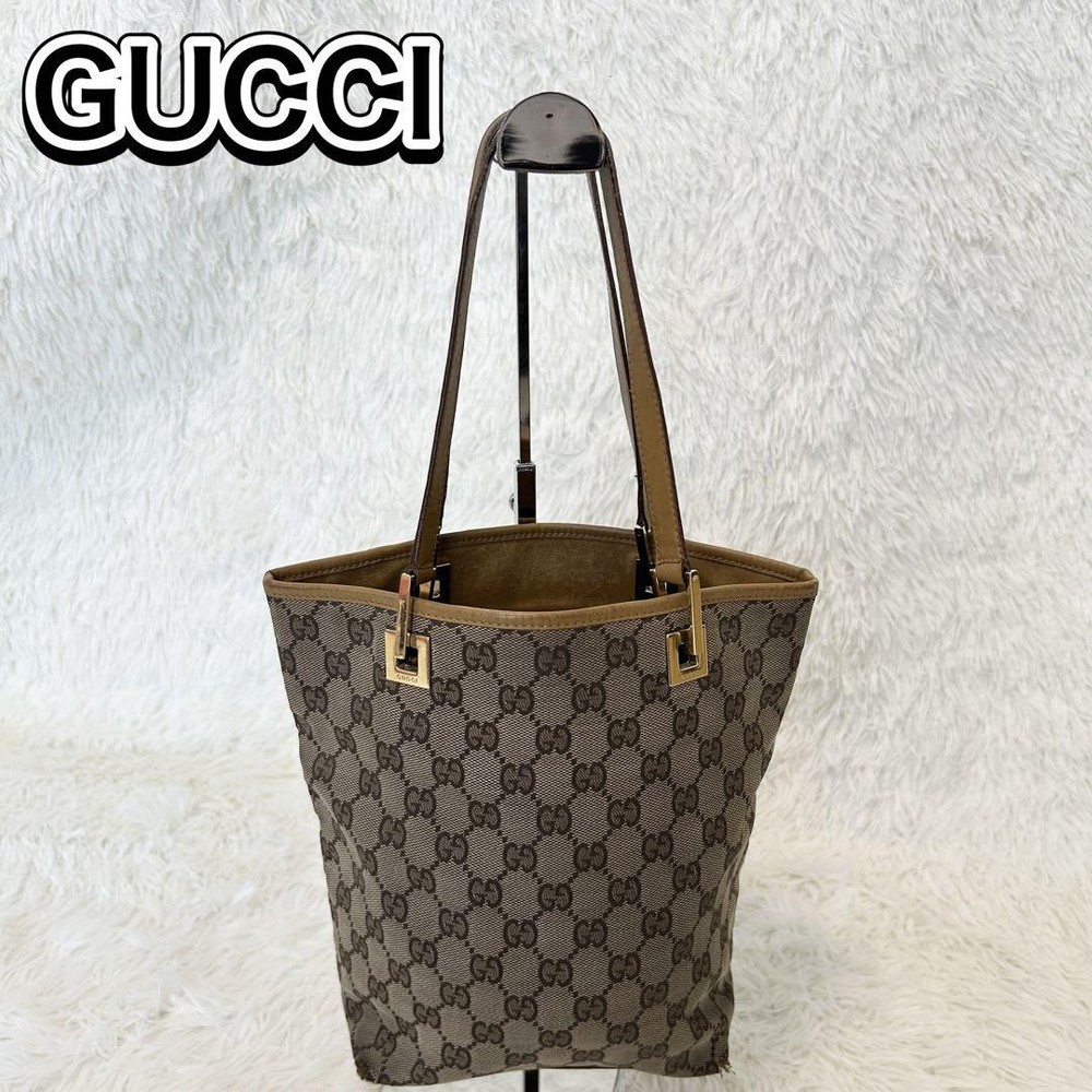 GUCCI GG Canvas Tote Bag in Beige Authentic G05141977