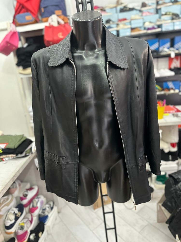 Vintage Black Leather Jacket for Men Size 48 - LLV531