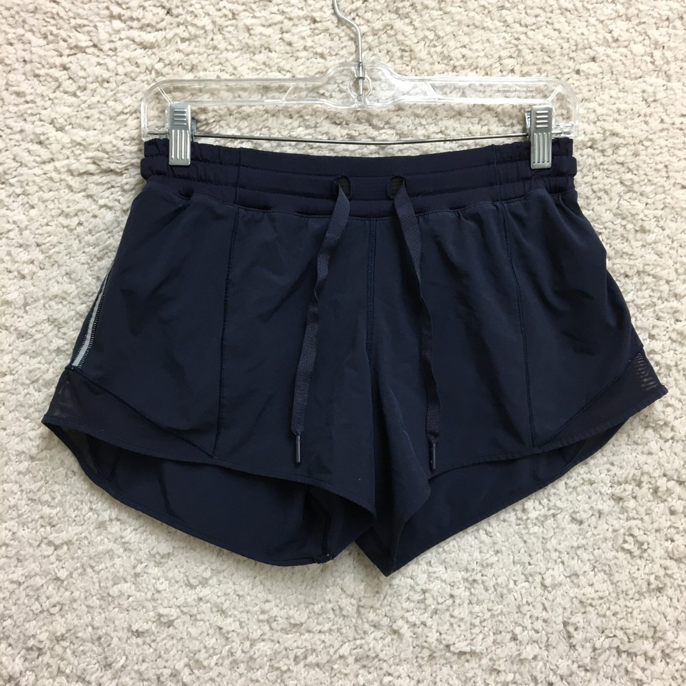 Lululemon Hotty Hot Lined Shorts 6 Women Athletic Gym Workout Stretch Blue