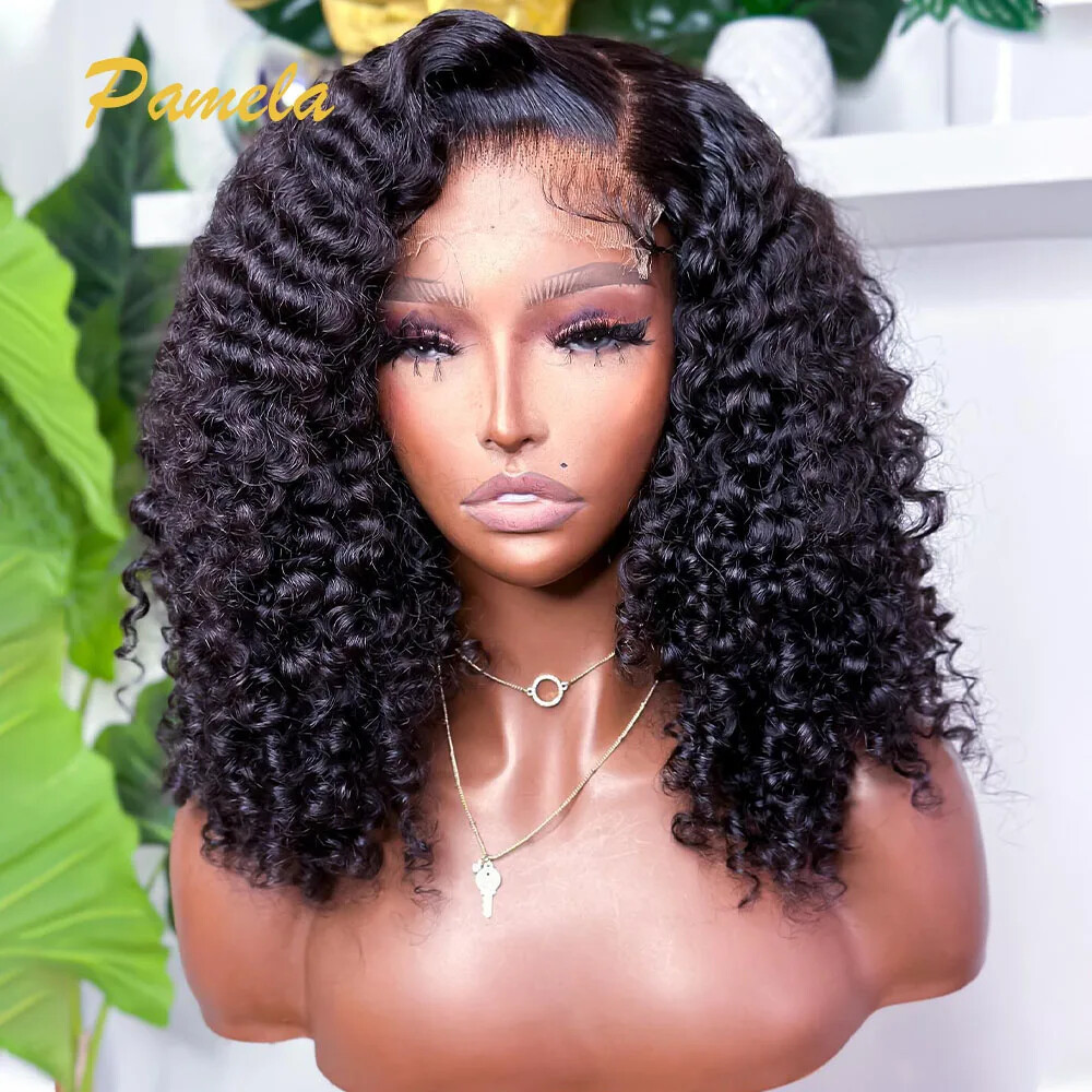 Deep Curly Glueless Wig Human Hair Pre Plucked 9x6 Transparent Lace Frontal Wig