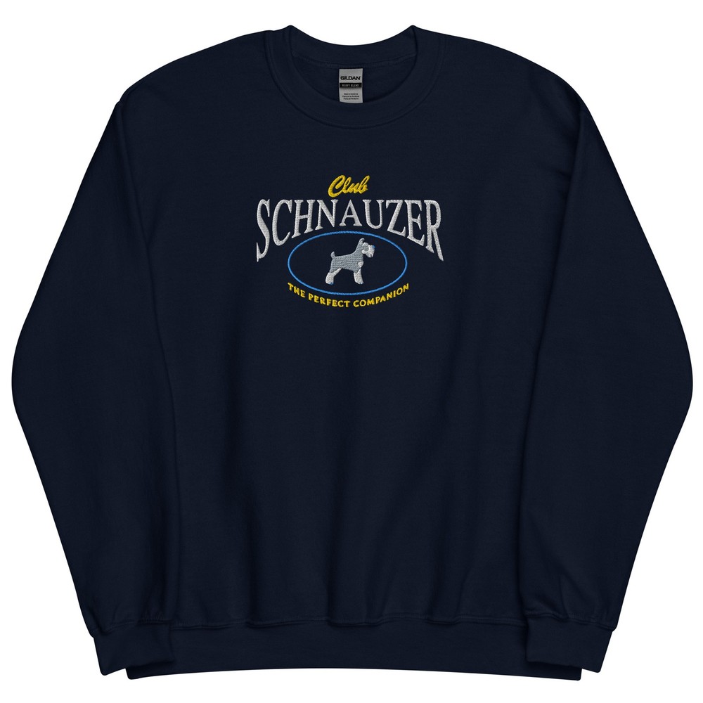 Schnauzer Embroidered Unisex Crewneck Sweatshirt - Vintage Style Dog Sweater