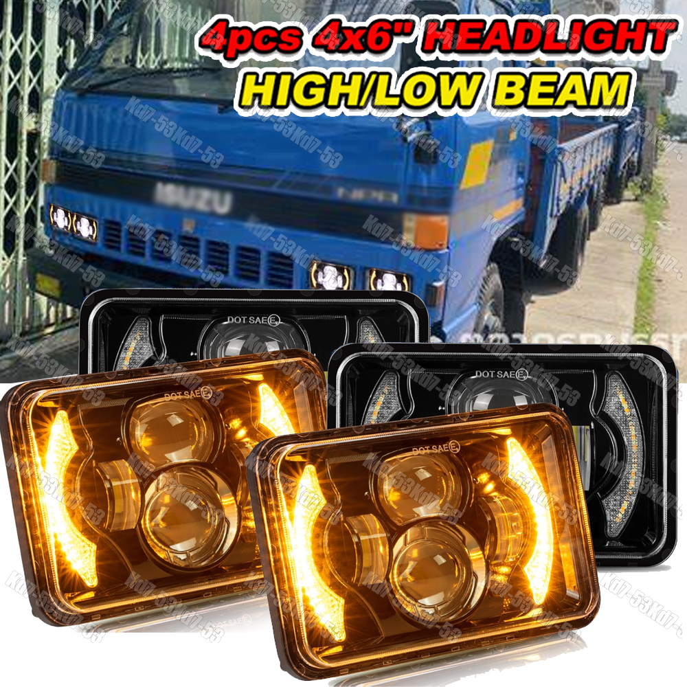 Newest Upgrade for Isuzu NPR 1991-2005 Truck 4PC DOT 4x6 inch LED Headlights A++