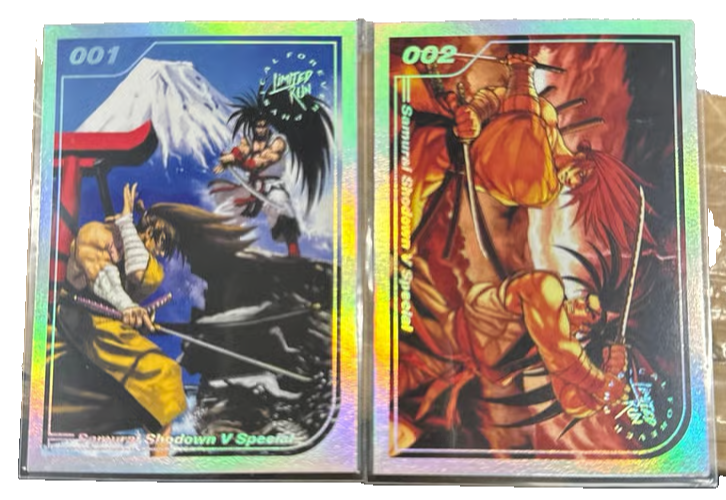 Samurai showdown V special Limited run games silver trading cards 001 002 2pack