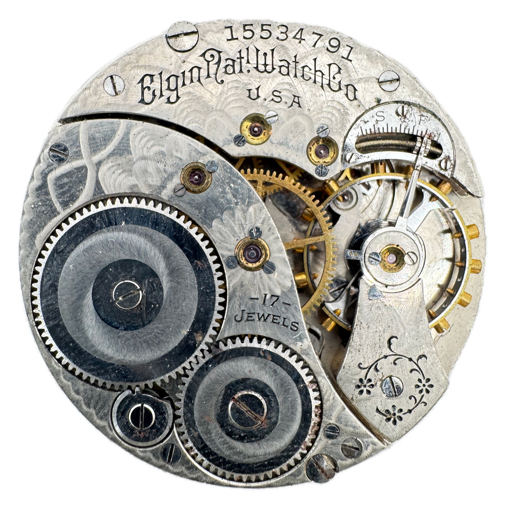Antique 12s 1911 Elgin 17 Jewel Mechanical Pocket Watch Movement 345 USA