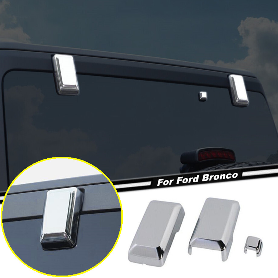 Car Rear Window Glass Hinge Cover Trim For Ford Bronco 21-24 Accessories Chrome
