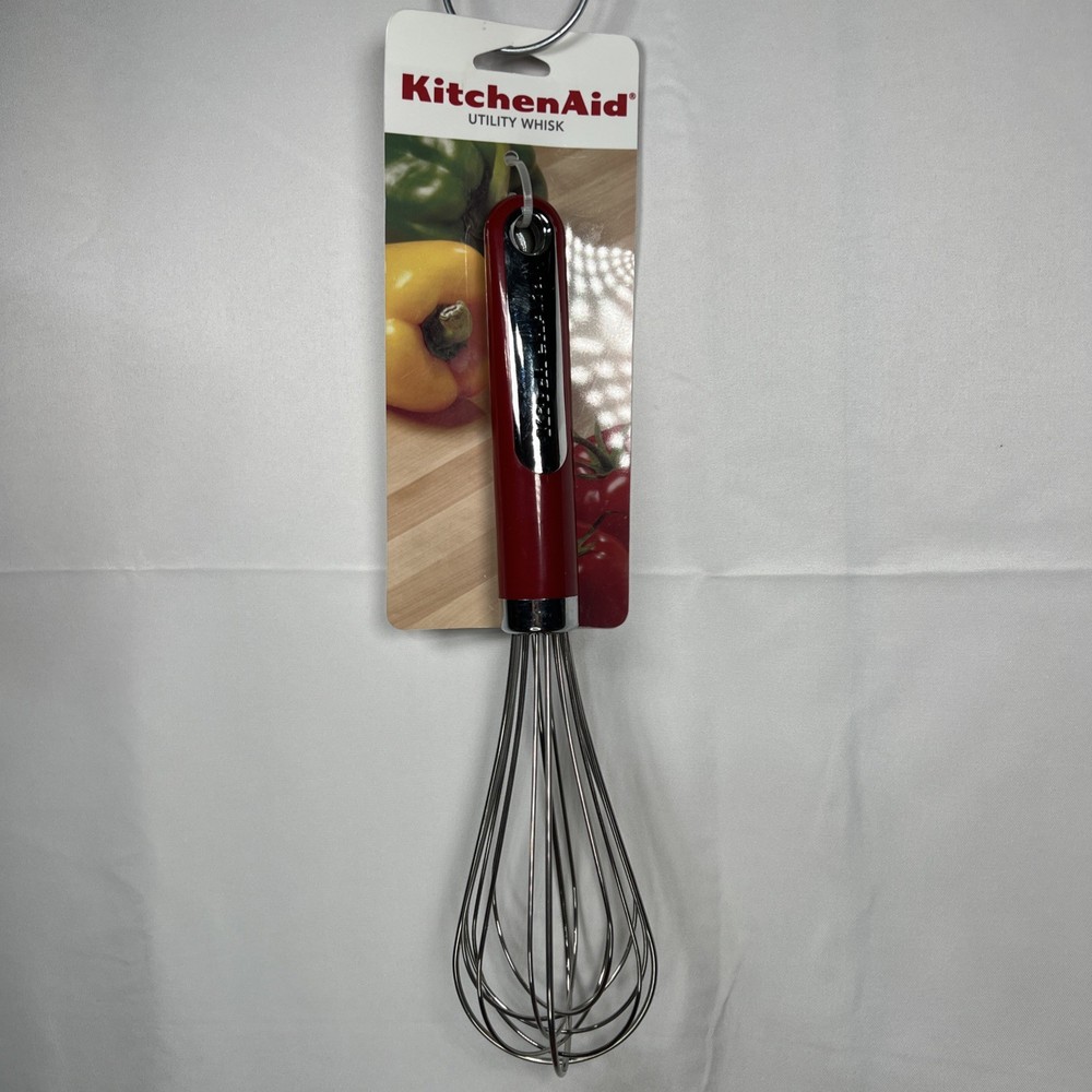 KitchenAid Stainless Steel Utility Whisk Empire Red HERA new