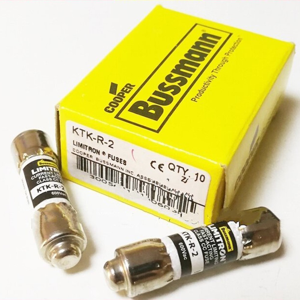10PC new Bussmann KTK-R-2 2Amp 600Vac Fast-Acting Fuses Free shipping