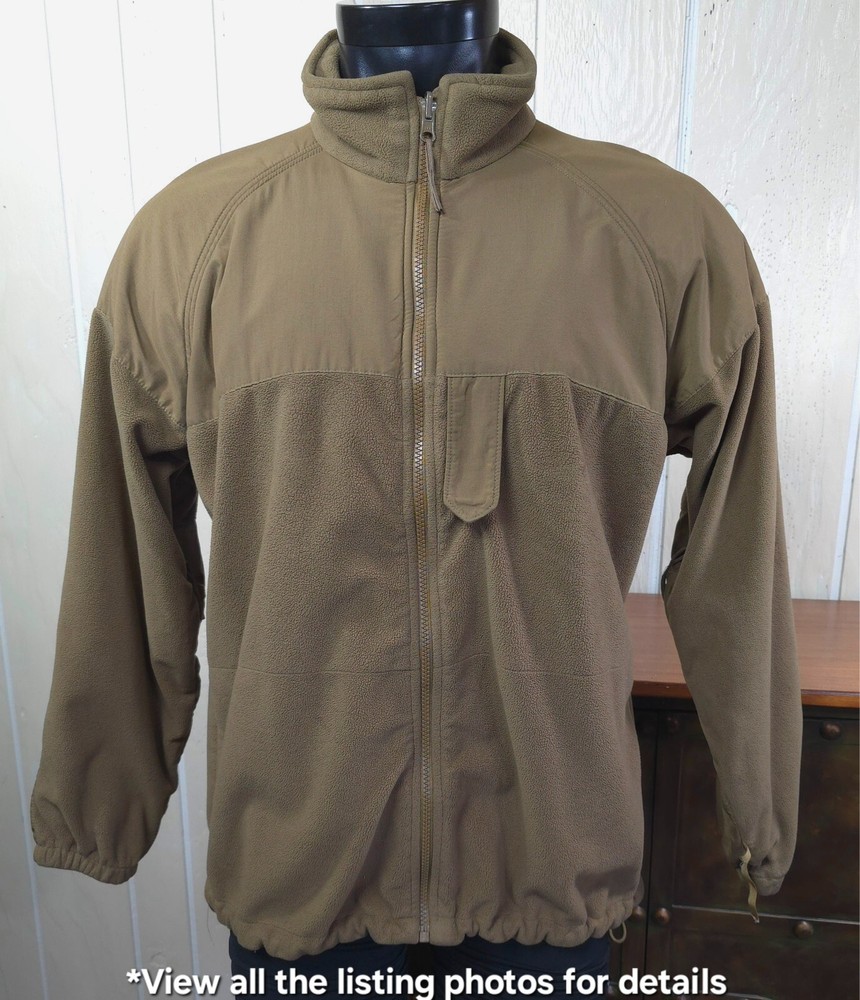 US Military Cold Weather Coyote Brown Jacket Fleece Liner Mens Sz M-Short