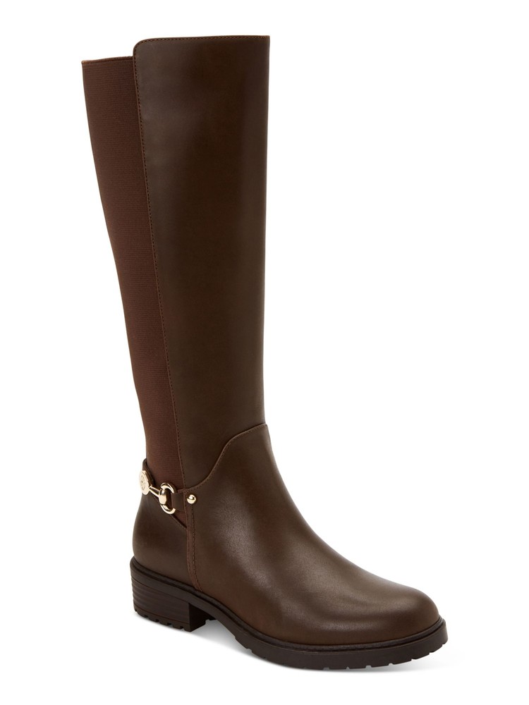 GIANI BERNINI Womens Brown Barnibee Round Toe Block Heel Leather Riding Boot 6 M