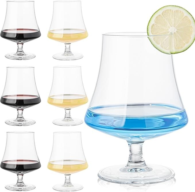 Crystal Wine Glasses Set of 6 15 oz New Elegant Clear