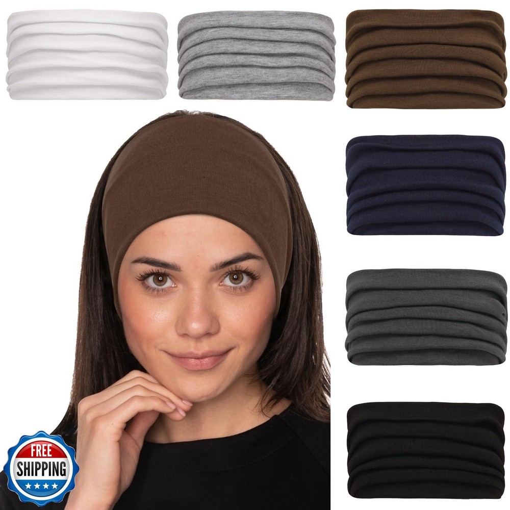 Cobahom 6Pcs Wide Headbands for Women Non Slip Soft Fabric Hair Wrap Boho Hea