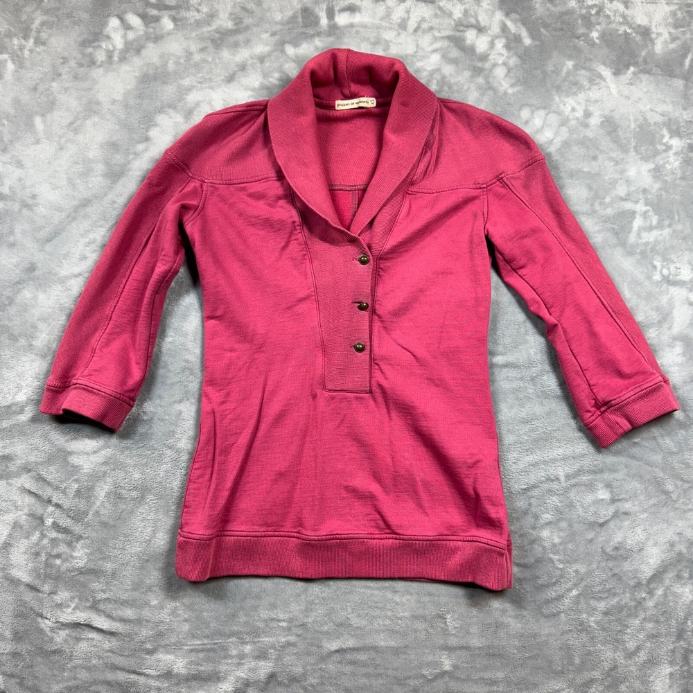 Citizens of Humanity Soft 100% Cotton Shawl Collar Pink Sweatshirt for Women