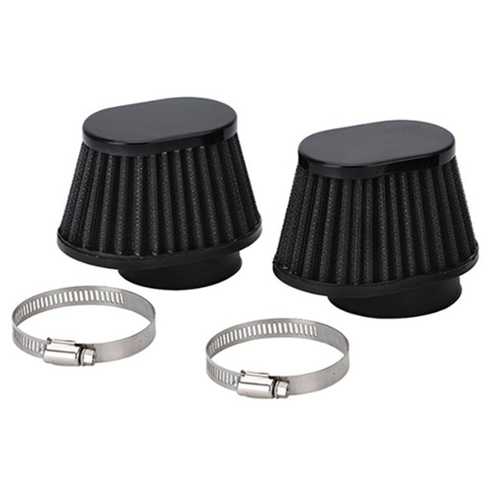 Air Filter Cleaner 2.15in Motorcycle Cold Air Intake High Flow Cone Filter 2PCS