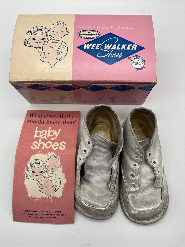 Vtg 1950’s Wee Walker Baby Shoes Original Box Pamphlet “Bobby’s Shoes”nostalgia