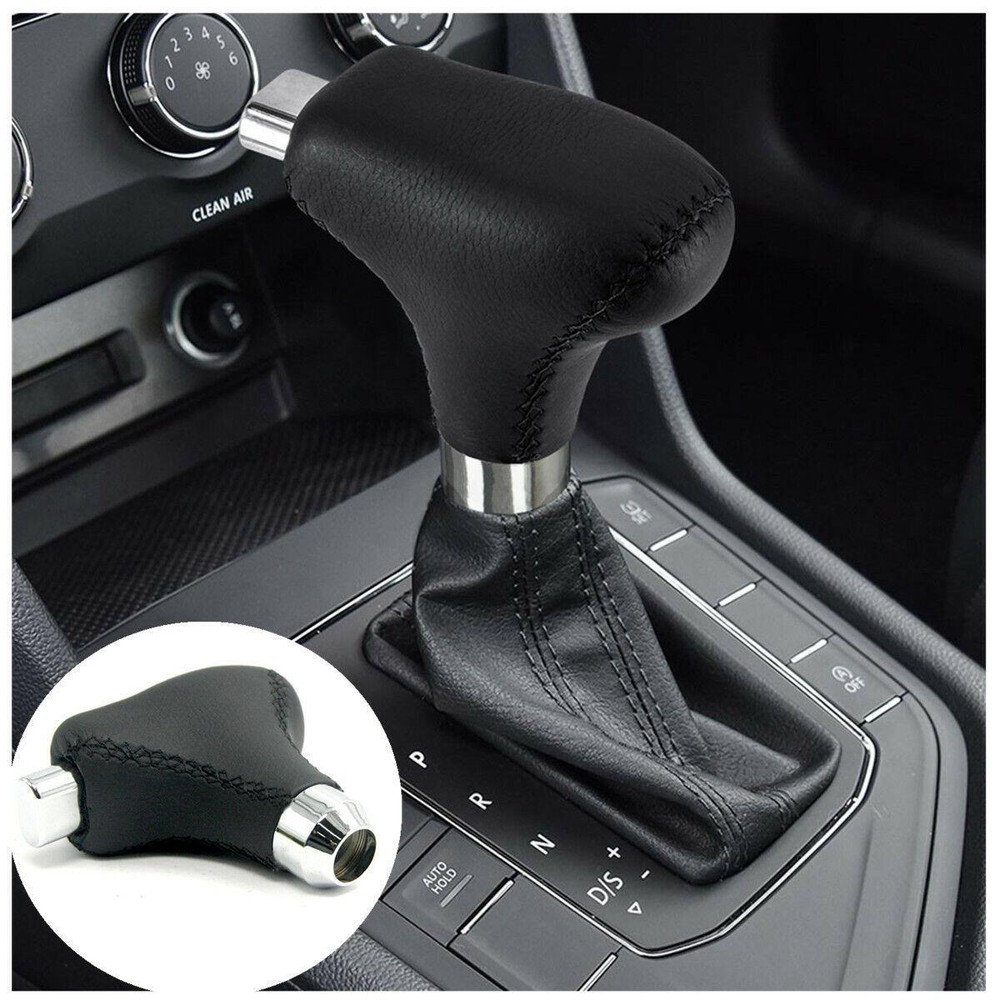 Black PU + Carbon Steel Racing Car Automatic Gear Shift Knob Shifter Lever Head