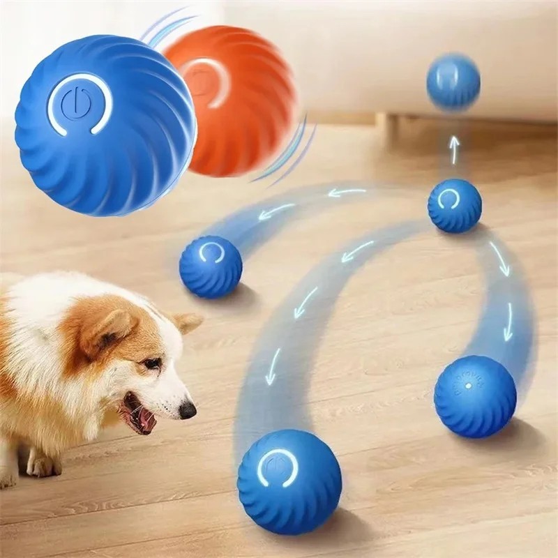 Smart Interactive Dog Toy Ball USB Auto Moving Bouncing Cat Gift For Puppies Fun