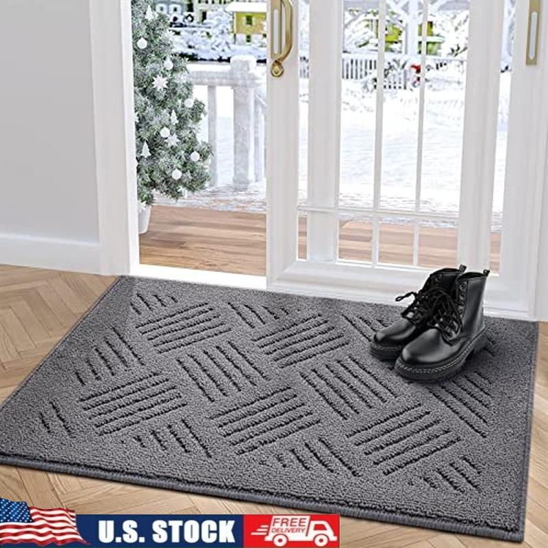 Non-Slip Absorbent Rubber-Backed Dirt-Resistant Indoor Doormat for Entryways