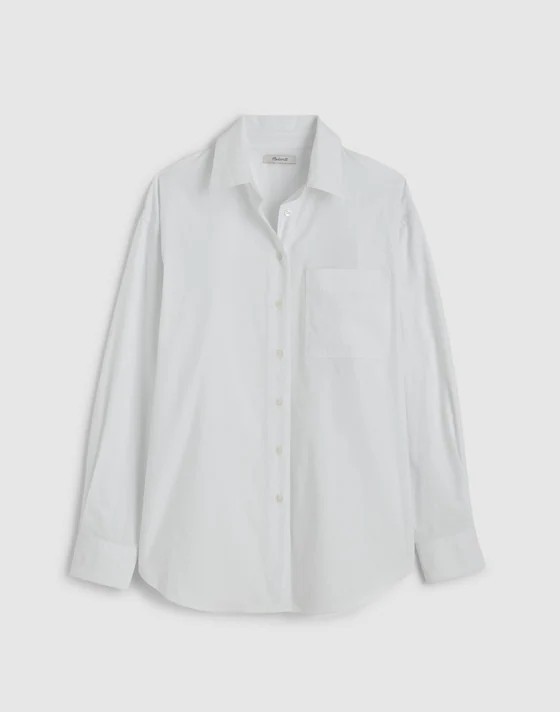 Madewell Women's Oversized Button-Up Shirt Oxford Cotton White Size Small New