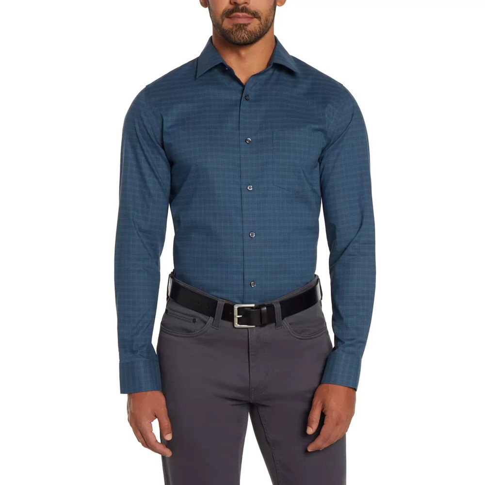 Banana Republic Men's Non-Iron Slim Fit Dress Shirt, Dark Blue, Size XXL