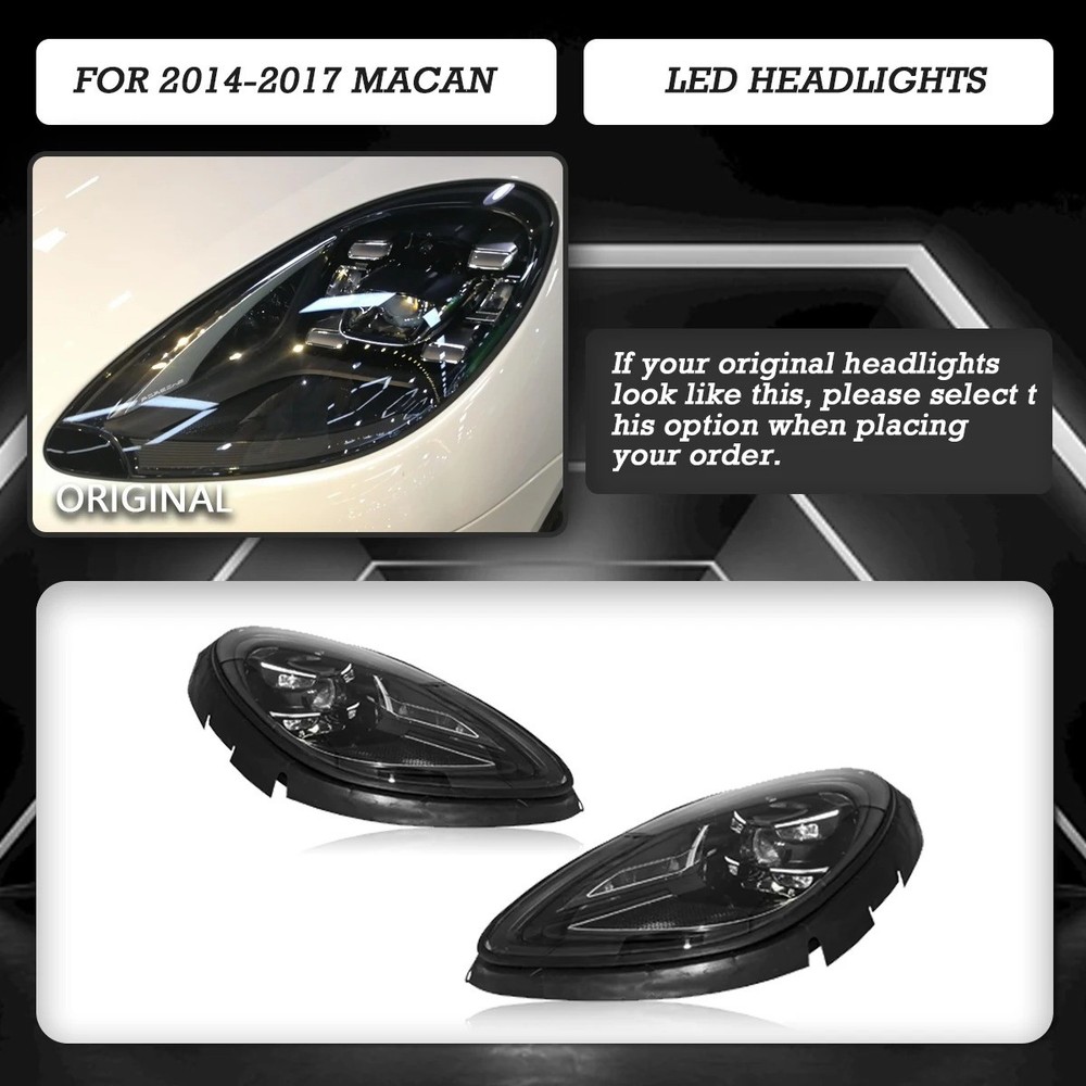 LED Headlights For Porsche Macan 2014-2018 Laser Matrix Animation Front Lamps