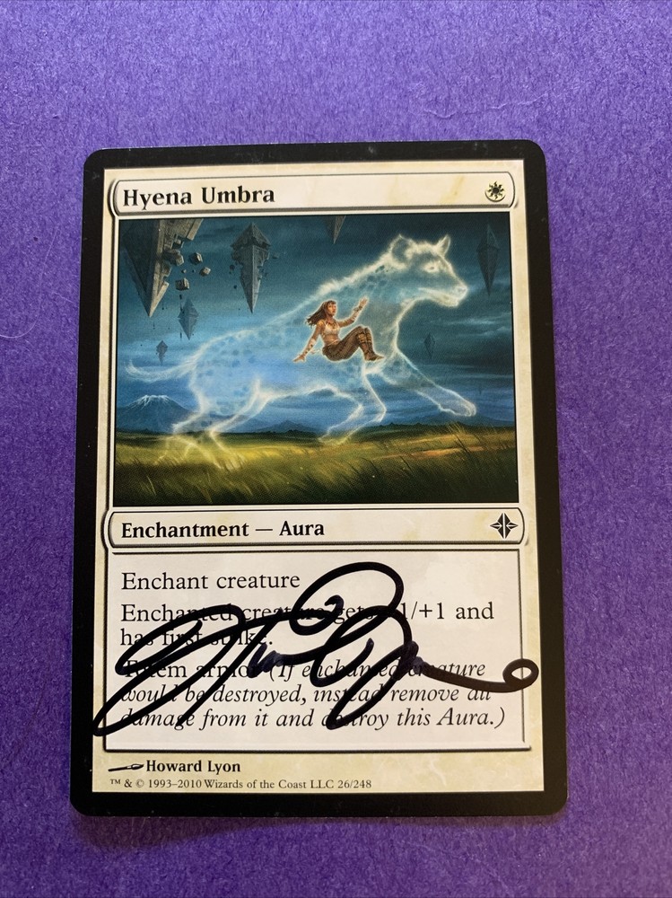 MTG Magic Hyena Umbra Signed Artist Proof Worldwake Howard Lyon