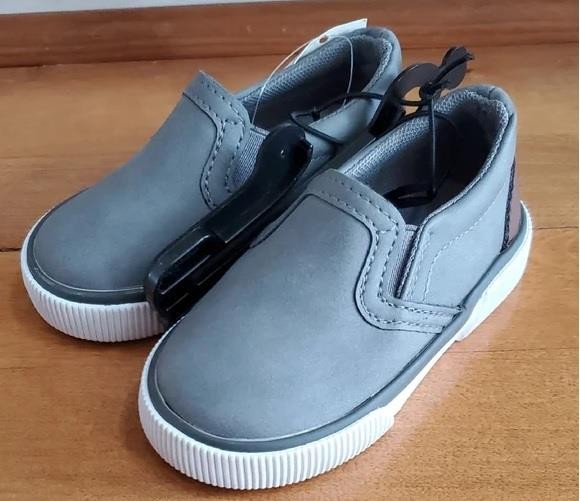 Baby Toddler Boys Falls Creek Tim T Gray Slip-On Sneakers Size 5 6 7 10 NWT