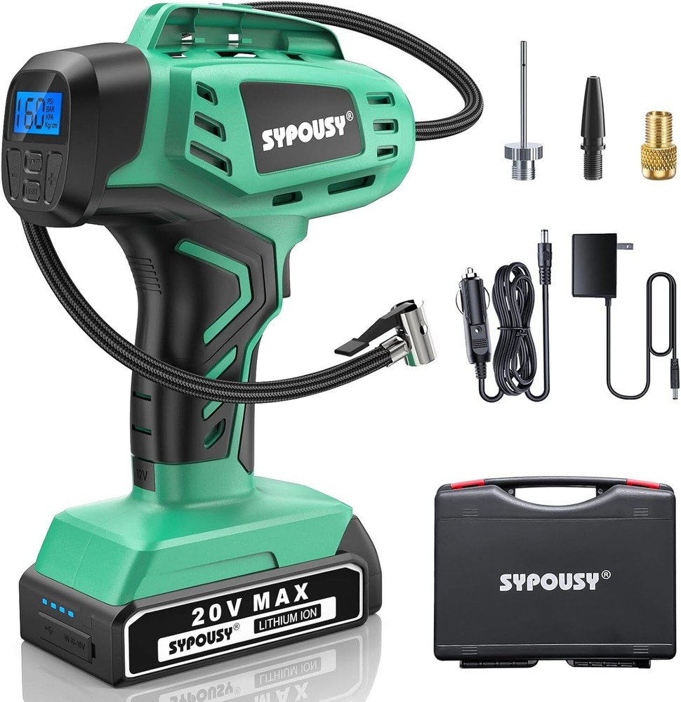 Portable Cordless Tire Inflator Air Compressor Pump for Cars Bikes