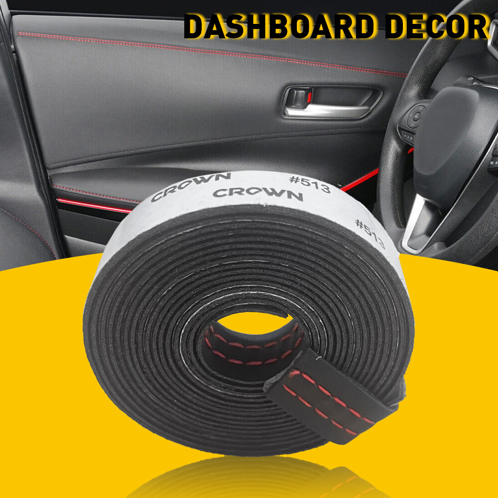 PU Leather Decor Line Strip Car Dashboard Sticker Moulding Trim 2M Accessories