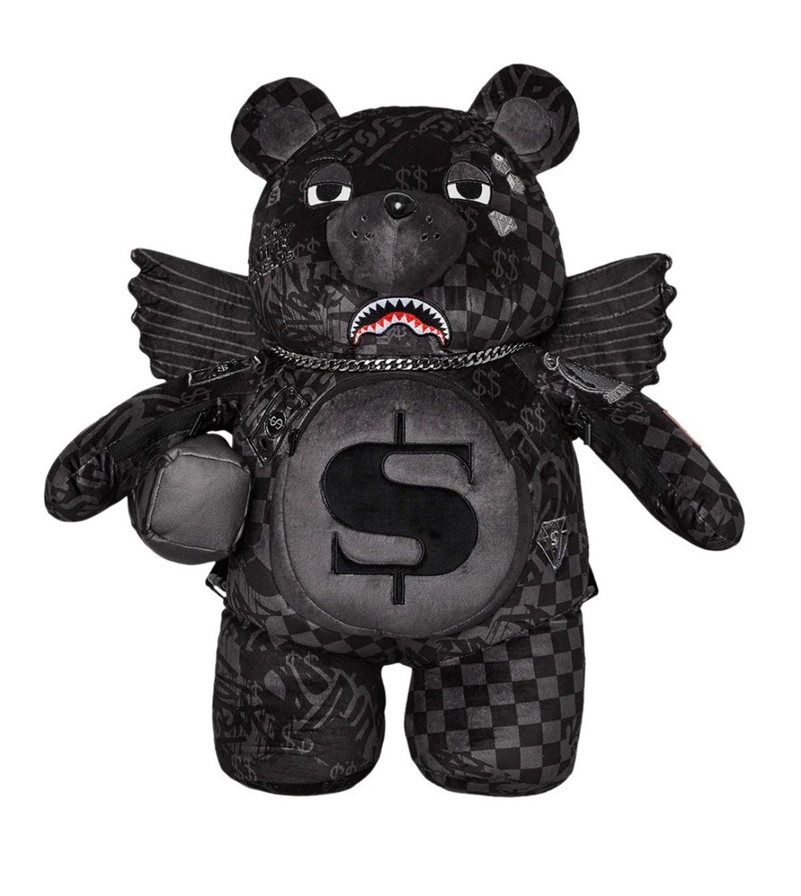 NEW SPRAYGROUND MONEY WING BEAR TEDDYBEAR BLACK BACKPACK LIMITED EDITION