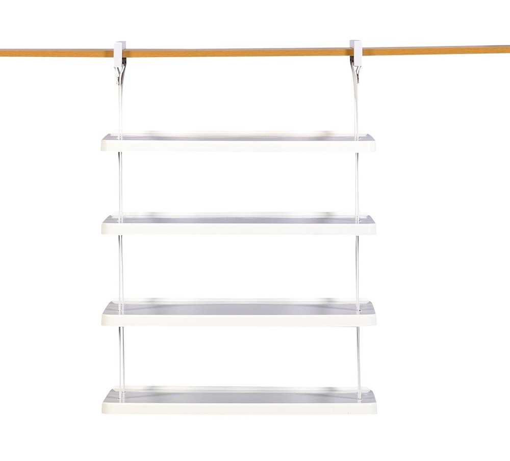 Rubbermaid Closet Helper White 4 Shelf Unit Closet Organizer Adjustable Shelves