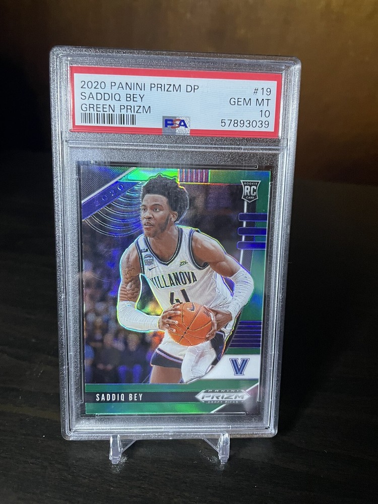 2020-21 Panini Prizm Draft Picks Green Saddiq Bey PSA 10 Gem Mint Rookie RC #19