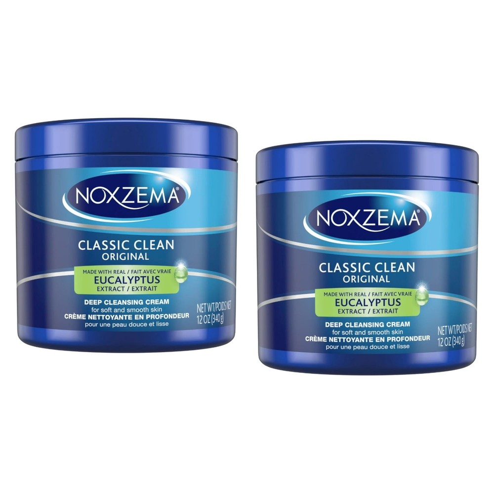 Noxzema Classic Clean Moisturizing Plus Cleansing Cream All Skin, 12oz (2 Pack)