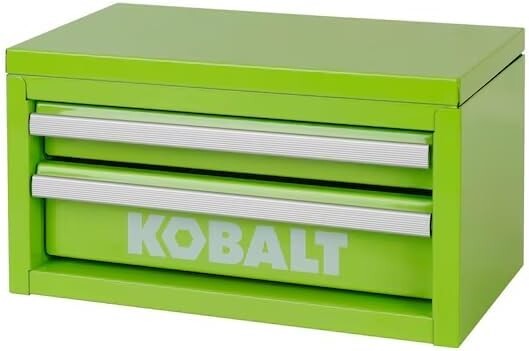 KOBALT Lime Green Steel 2-Drawer Mini Tool Box New Free Shipping