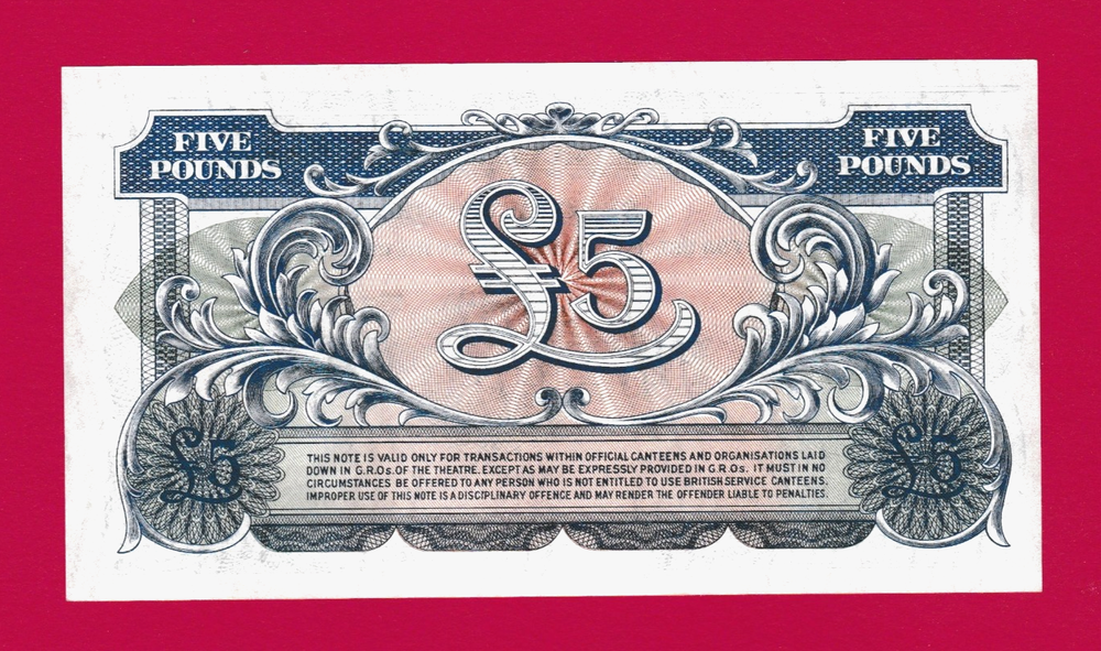 GREAT BRITAIN UK 5 POUNDS 1958 BRITISH ARMED FORCES VOUCHER - 2nd Series (P-M23)-image