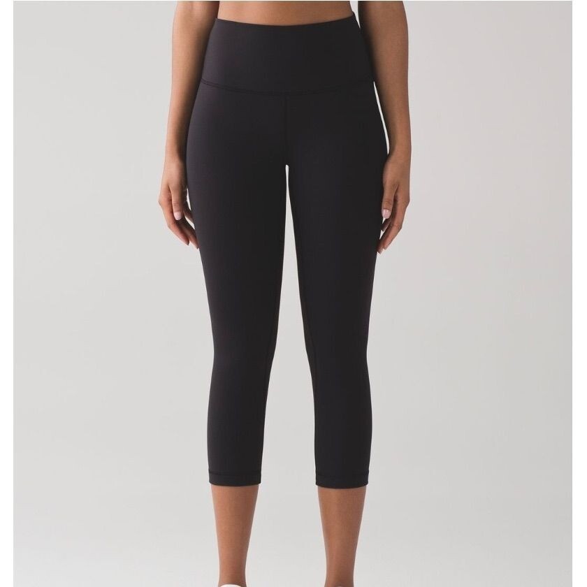 Lululemon Wunder Under Crop High Rise Leggings Full On Luon Sz 4