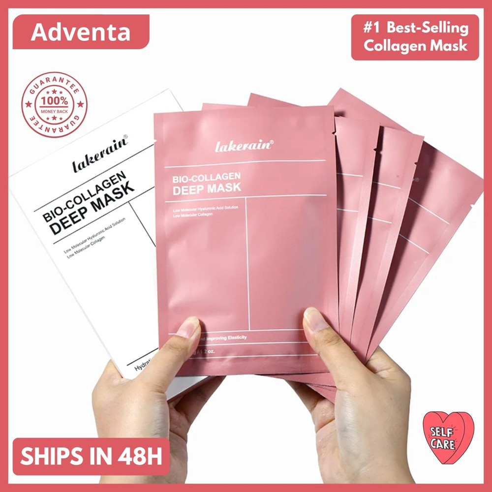 5x Korean Bio-Collagen Sheet Masks for Deep Lifting & Anti-Wrinkle Care