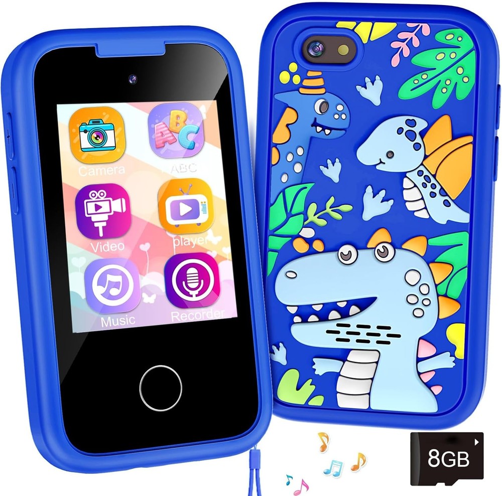 Kids Smart Phone Toy w/ Dinosaur Silicone Case | Educational Games & Music